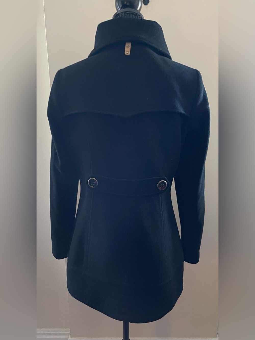 Mackage Black Button Wool Peacoat Size Large - Picture 4 of 16